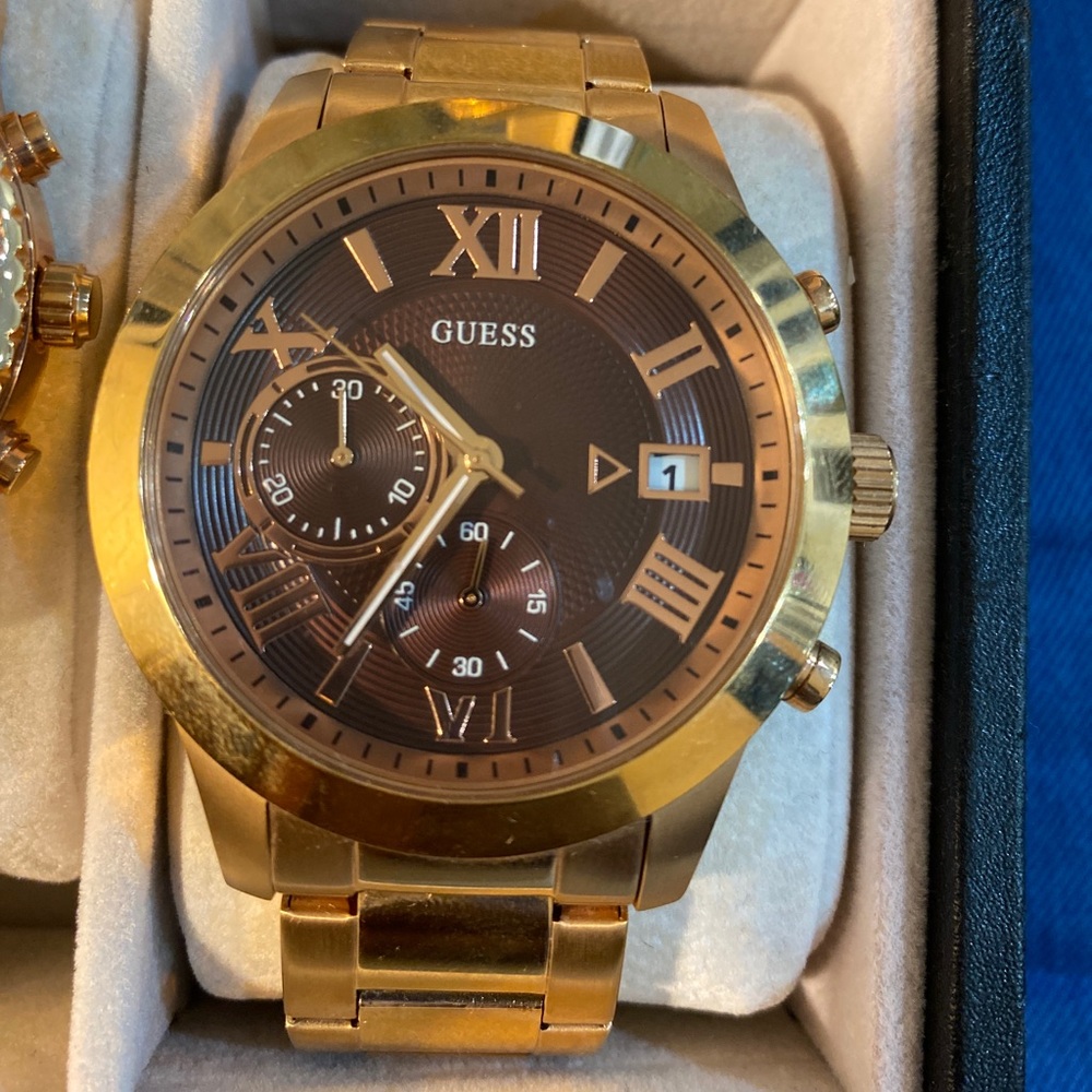 Guess Women’s Watch- Gold/Chocolate Brown